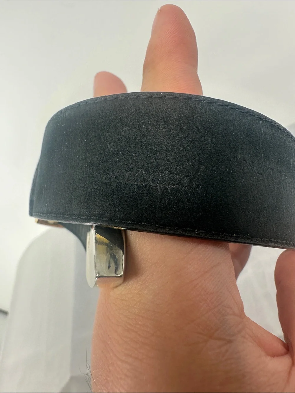 Neiman Marcus genuine lizard black leather western belt